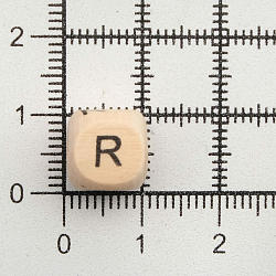 Бусины деревянные, с буквами Англ. алфавит, неокрашенные, куб, 10*10мм, 50гр, 96шт/упак, Astra&Craft