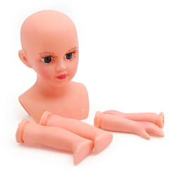 20136 НАБОР №5 Пластиковая заготовка для изготовления куклы: руки,ноги,голова гл.-серо-голуб.