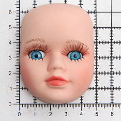 27042 Фарфоровая заготовка 'Лицо для куклы' 4,8см*6,5см*2,2см гл.-голуб.