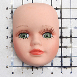 27041 Фарфоровая заготовка 'Лицо для куклы' 4,8см*6,5см*2,2см гл.-зелён.
