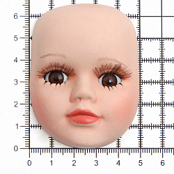 27040 Фарфоровая заготовка 'Лицо для куклы' 5,0см*6,5см*2,4см гл.-карие