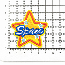 Термоаппликация 'Звезда с надписью Space', желтая/оранжевая/синяя 5,2*5,2см, Hobby&Pro