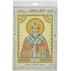 ACK-130 Схема для вышивки иконы бисером на натуральном художественном холсте 'Святой Тарасий (Тарас)' 17*23см