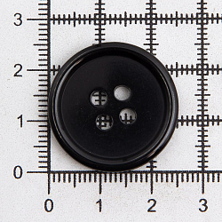 11309/4 40 (чер) Пуговица 40L (25мм) 4 прокола, пластик, черный глянцевый