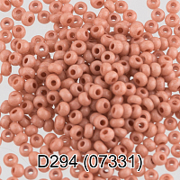 (07331) Бисер непрозрачный коралловый 10/0, круг.отв., 50г, Preciosa