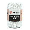 Пряжа YarnArt 'Macrame Rope 3мм' 250гр 63м (60% хлопок, 40% вискоза и полиэстер) 751 белоснежно-белый