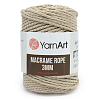 Пряжа YarnArt 'Macrame Rope 3мм' 250гр 63м (60% хлопок, 40% вискоза и полиэстер) 753 бежевый
