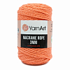 Пряжа YarnArt 'Macrame Rope 3мм' 250гр 63м (60% хлопок, 40% вискоза и полиэстер) 767 светло-розовый