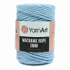 Пряжа YarnArt 'Macrame Rope 3мм' 250гр 63м (60% хлопок, 40% вискоза и полиэстер) 760 небесно-голубой