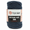 Пряжа YarnArt 'Macrame Rope 3мм' 250гр 63м (60% хлопок, 40% вискоза и полиэстер) 761 сине-серый