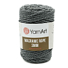 Пряжа YarnArt 'Macrame Rope 3мм' 250гр 63м (60% хлопок, 40% вискоза и полиэстер) 758 антрацит