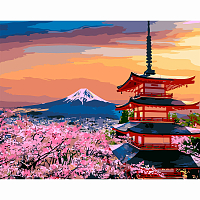 S007 - Набор для рисования по номерам 'На закате. Япония', 40*50 см, Cristyle