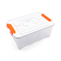 Контейнер для хранения пластмассовый с крышкой и ручками 4л, 285*190*120 мм (белый)