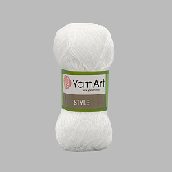 Пряжа YarnArt 'Style' 50гр 185м (67% хлопок, 33% вискоза) (650 белый)