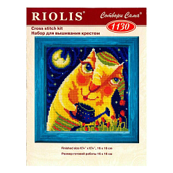 1130 Набор для вышивания Riolis 'Полуночные тюльпаны', 16*16 см
