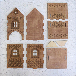 О-061 Набор для вышивания на деревянной основе 'Чайный домик №1' 12*19*12см