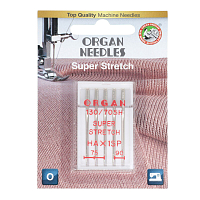 ORGAN иглы машинные для стрейчевых тканей 75-90, 5 шт Blister