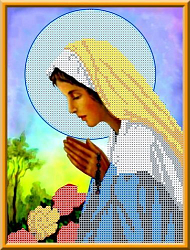 КБИ-4007 Канва с рисунком для бисера 'Божья Матерь Святого Розария', А4