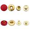 Кнопка Альфа (S-образная) 15мм шляпка пластик + ответные части металл (уп.~72шт) NEW STAR 148 красный + ответные части золото