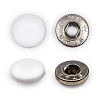Кнопка Альфа (S-образная) 15мм шляпка пластик + ответные части металл (уп.~720шт) NEW STAR 101 белый + ответные части никель