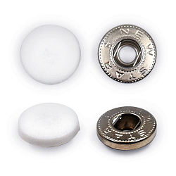 Кнопка Альфа (S-образная) 15мм шляпка пластик + ответные части металл (уп.~720шт) NEW STAR (101 белый + ответные части никель)