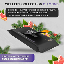 Салфетки влажные универсальные парфюмированные Wellery Collection Diamond (кедр, пачули и грейпфрут) 20шт