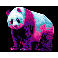 H137 Набор для рисования по номерам 'Неоновая панда' 40*50см