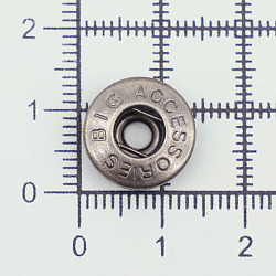 1262 Часть кнопки 520 (S-образная) 13,5мм (B) металл, темное серебро BIG