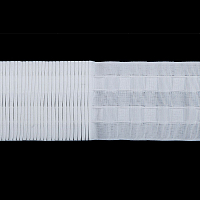 C70 Тесьма шторная нефикс. 'Параллельная складка' (2 ряда петель, 4 шнура) 70мм*50м, белый