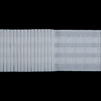 C178 Тесьма шторная нефикс. 'Параллельная складка' (3 ряда петель, 3 шнура) 75мм*50м, белый