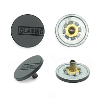 95241 Кнопка 5/17 (S-образная) 'CLASSIC' 17мм (A) цв.металл, черный матовый