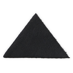 202 Термоаппликация из кожи Треугольник сторона 5см, 2шт в уп., 100% кожа (01 черный)