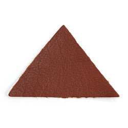 202 Термоаппликация из кожи Треугольник сторона 5см, 2шт в уп., 100% кожа (02 светло-коричневый)