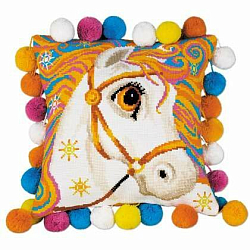 1380 Набор для вышивания Riolis подушка 'Златогривая лошадка', 30*30 см
