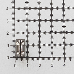 ГФУ6102 Наконечник 'Цилиндр' со стразами d=2,5/4,5мм, 14,5*8мм, металл