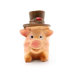 AS15-02, Миниатюра. Свинка в коричневой шляпе с монетой 3*1 см