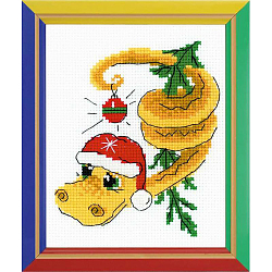 НВ-126 Набор для вышивания Riolis 'Новогодний змей', 13*16 см