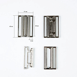 69200 Пряжка-застежка 40мм (45*31мм) металл, никель BIG