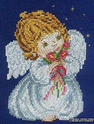 С038 Набор для вышивания RTO 'Ангел с цветами', 13х16 см