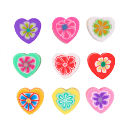 Бусины из полимерной глины 'Сердечки с цветами' 10мм 20г, Astra&Craft