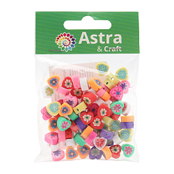Бусины из полимерной глины 'Сердечки с цветами' 10мм 20г, Astra&Craft