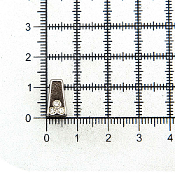 AB3482 Концевик для шнура 'Колокол' со стразами 4-х гран., d=2,5/4мм, 11*6,5мм, металл