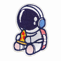 Термоаппликация 'Космонавт с пиццей', 6*4см, Hobby&Pro