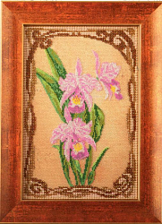 В416 Набор для вышивания бисером 'Кроше' 'Грациозные орхидеи', 17x26 см