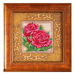В411 Набор для вышивания бисером 'Кроше' 'Роскошные розы', 20,5x20,5 см