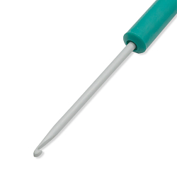 46201 Крючок вязальный с пластиковой ручкой 2,00мм*14см, алюм. PONY