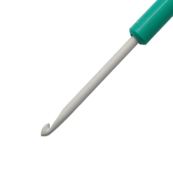 46205 Крючок вязальный с пластиковой ручкой 4,00мм*14см, алюм. PONY