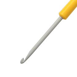 46208 Крючок вязальный с пластиковой ручкой 5,50мм*14см, алюм. PONY