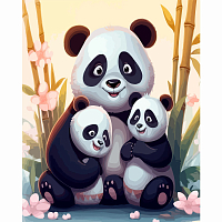 S069 - Набор для рисования по номерам 'Милые панды', 40*50см, Cristyle