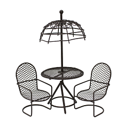 KB4245/S3 Набор метал. стол с зонтиком с 2-мя стульями,корич. Astra&Craft (3шт/упак)